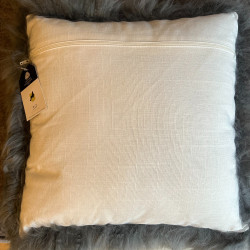 Ivory Sheepskin Cushion 40x40cm | Square Sheepskin Cushion UK | Howdy Hides