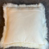 Ivory Sheepskin Cushion 40x40cm | Square Sheepskin Cushion UK | Howdy Hides