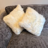Ivory Sheepskin Cushion 40x40cm | Square Sheepskin Cushion UK | Howdy Hides