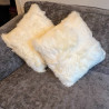 Ivory Sheepskin Cushion 40x40cm | Square Sheepskin Cushion UK | Howdy Hides