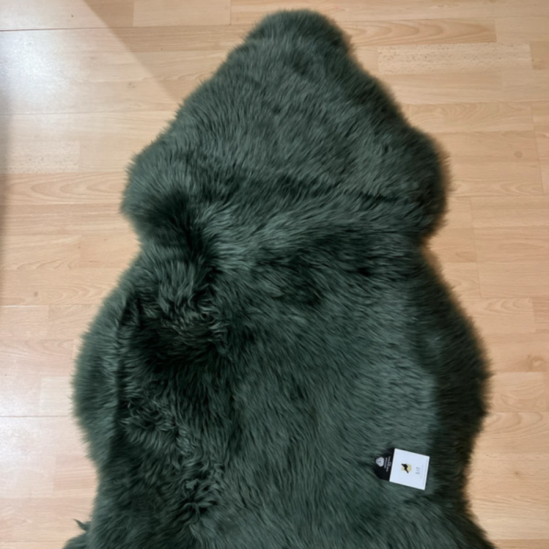Extra Large Sheepskin Rug UK | Forest Green | Howdy Hides