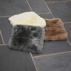 Grey Sheepskin Seat Pad UK | Long Wool | 40x40cm | Howdy Hides