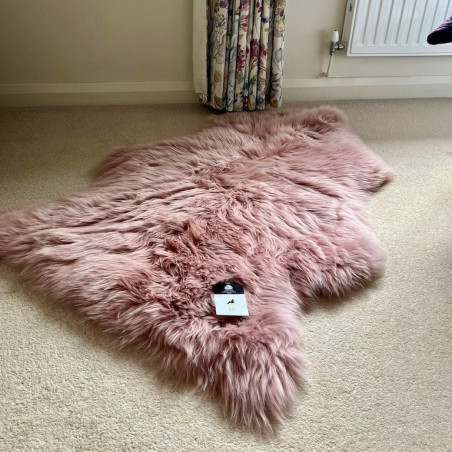 Medium Sheepskin Rug UK | Natural | Vintage Blush | Howdy Hides