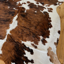 Tri Colour Cowhide Rug UK | Black Brown White | 204x191cm | Howdy Hides