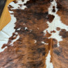 Tri Colour Cowhide Rug UK | Black Brown White | 204x191cm | Howdy Hides