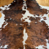 Tri Colour Cowhide Rug UK | Black Brown White | 204x191cm | Howdy Hides