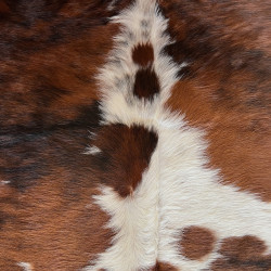 Tri Colour Cowhide Rug UK | Black Brown White | 204x191cm | Howdy Hides