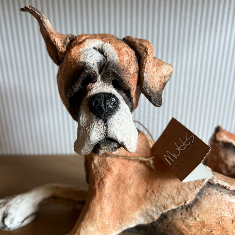Preloved Grant Palmer Champ Boxer Figurine | Mutts A Breed Apart | Howdy Hides