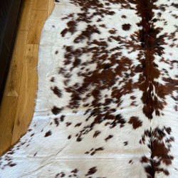 Tri Colour Cowhide Rug UK | Black Brown White | 198x180cm | Howdy Hides