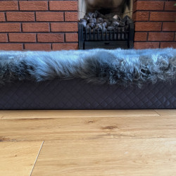 Large Grey Sheepskin Pet Bed UK | Memory Foam | 90x60cm | Howdy Hides