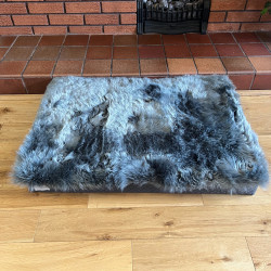 Large Grey Sheepskin Pet Bed UK | Memory Foam | 90x60cm | Howdy Hides