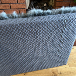 Large Grey Sheepskin Pet Bed UK | Memory Foam | 90x60cm | Howdy Hides