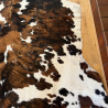 Large Tri Colour Brindle Cowhide Rug UK | Black Brown White | 238x210cm | Howdy Hides