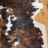 Large Tri Colour Brindle Cowhide Rug UK | Black Brown White | 238x210cm | Howdy Hides