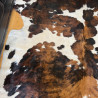 Large Tri Colour Brindle Cowhide Rug UK | Black Brown White | 238x210cm | Howdy Hides