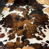 Large Tri Colour Brindle Cowhide Rug UK | Black Brown White | 238x210cm | Howdy Hides