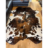 Large Tri Colour Brindle Cowhide Rug UK | Black Brown White | 238x210cm | Howdy Hides