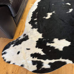 Large Black & White Cowhide Rug UK | 204x190cm | Howdy Hides