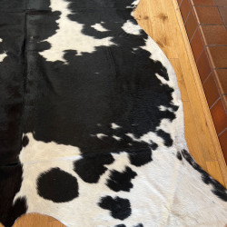 Large Black & White Cowhide Rug UK | 204x190cm | Howdy Hides