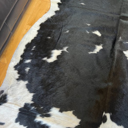 Large Black & White Cowhide Rug UK | 204x190cm | Howdy Hides