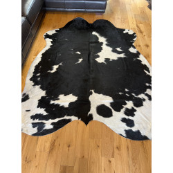 Large Black & White Cowhide Rug UK | 204x190cm | Howdy Hides