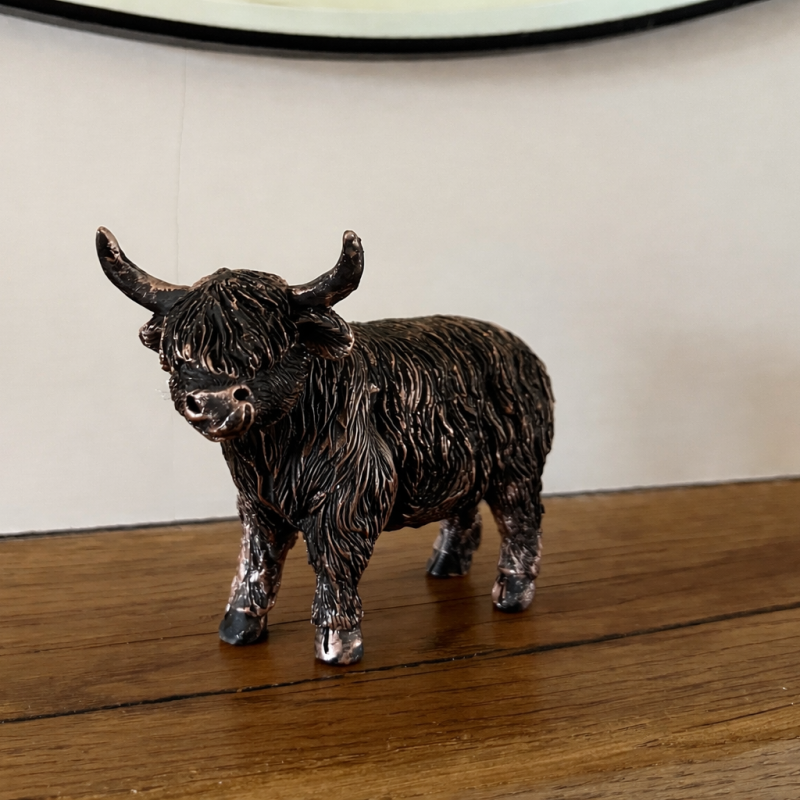 Small Highland Cow Ornament | Rustic Highland Cow Decor UK | Howdy Hides