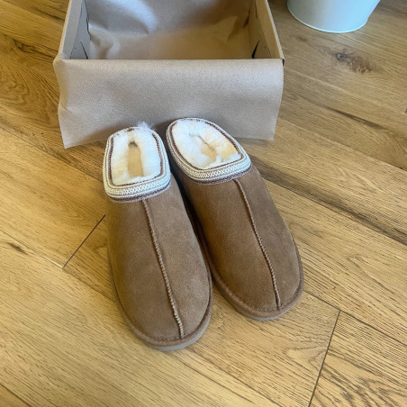Embroidered Sheepskin Slippers Women's | Suede | Howdy Hides