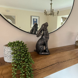 Howdy Hides | Moongazing Hare Ornament | Rustic Hare Decor UK
