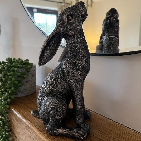 Howdy Hides | Moongazing Hare Ornament | Rustic Hare Decor UK